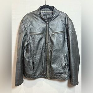 Robert Phillipe Vintage Men's Leather Biker Motorcycle Jacket, Size XL